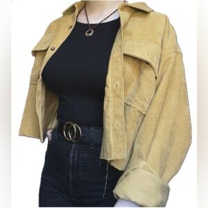 cropped vintage corduroy button-down